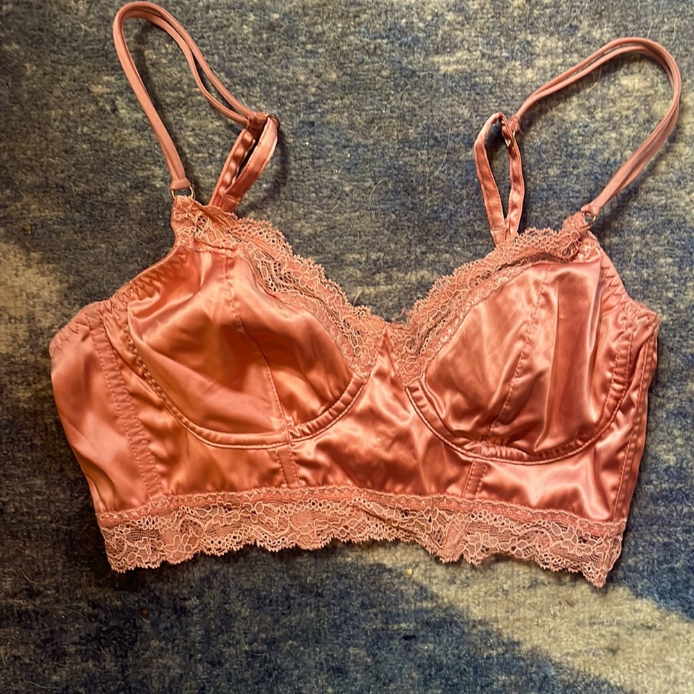 Cosabella silk brami crop top, underwire. Barely worn in pink
